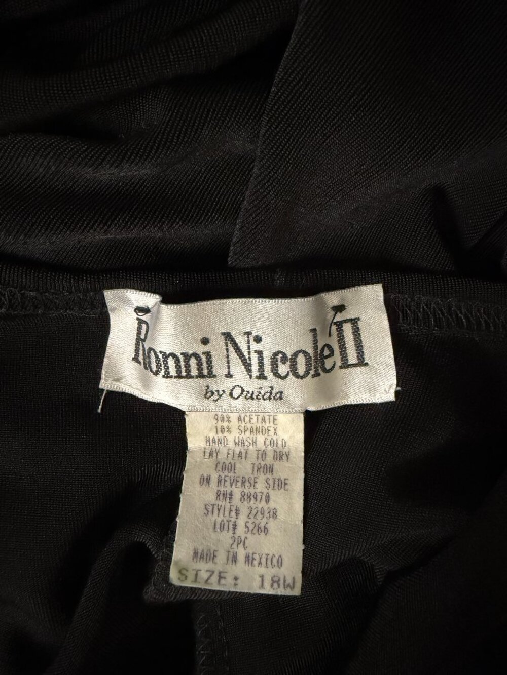 Ronnie Nicole II By Ouida Maxi Dress Acetate Slinky Knit Traveler Black 18W - Picture 5 of 5
